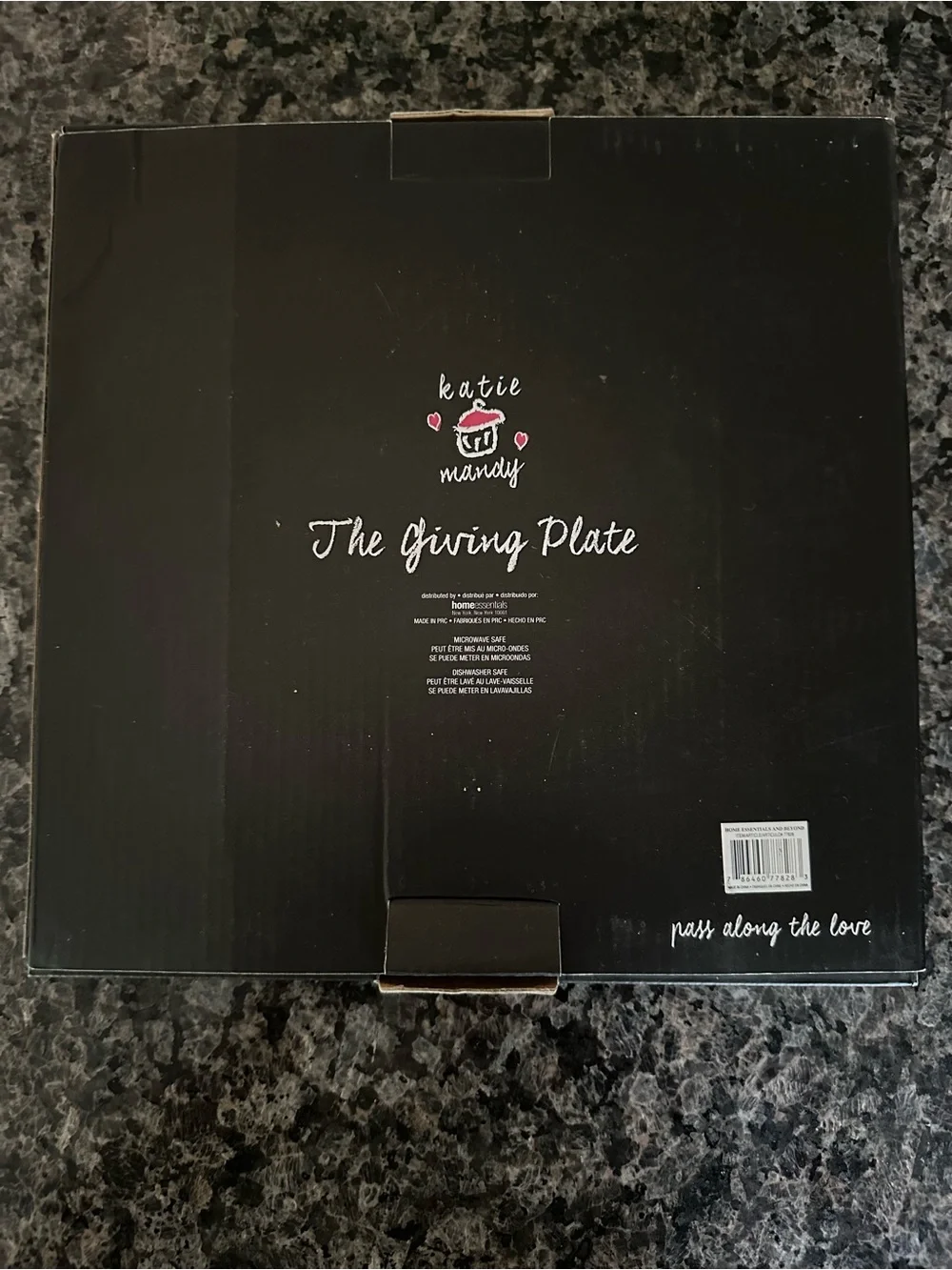 Giving Plate - Katie and Mandy White Serving Plate with Black Script and Accents